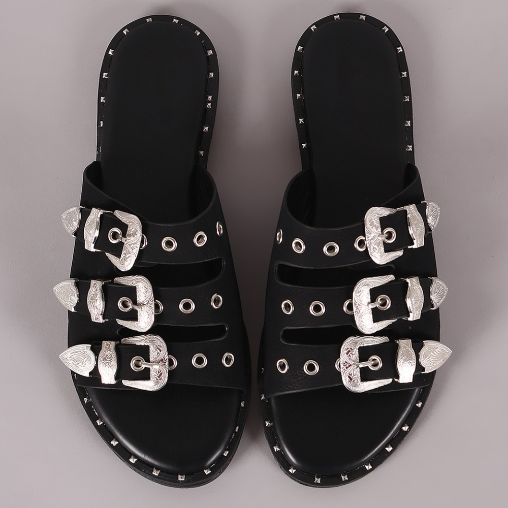 End Of Summer Sale! Jackie Studded Sandals - Picture 5 of 6